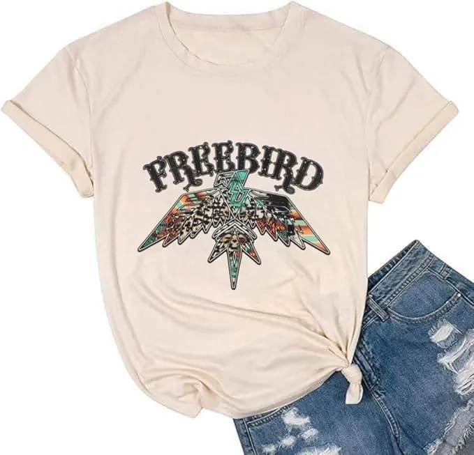 Women Vintage Rock Band Shirts Country Music Shirts Graphic Tees Concert Outfit Short Sleeve Tops